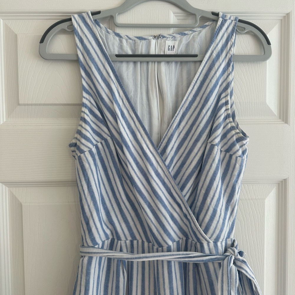 GAP Blue and White Striped jumpsuit